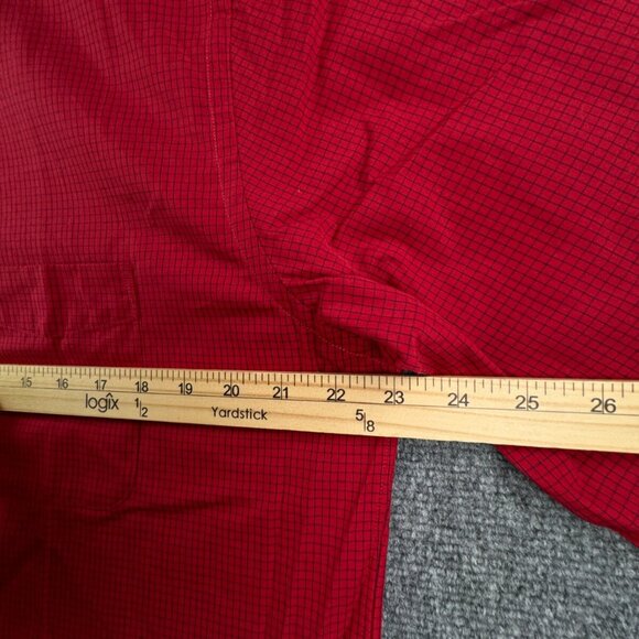 NWT Roundtree & Yorke Button Up Shirt Red Check 15.5 33 Long Sleeve Fine Cotton - Picture 5 of 15